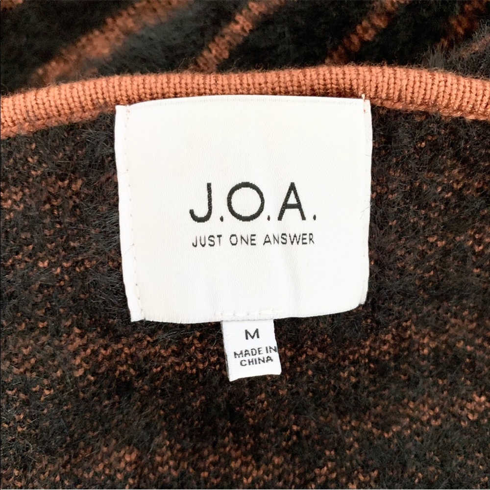 J.O.A. Zebra Print Fuzzy Sweater Duster Waist Tie… - image 7